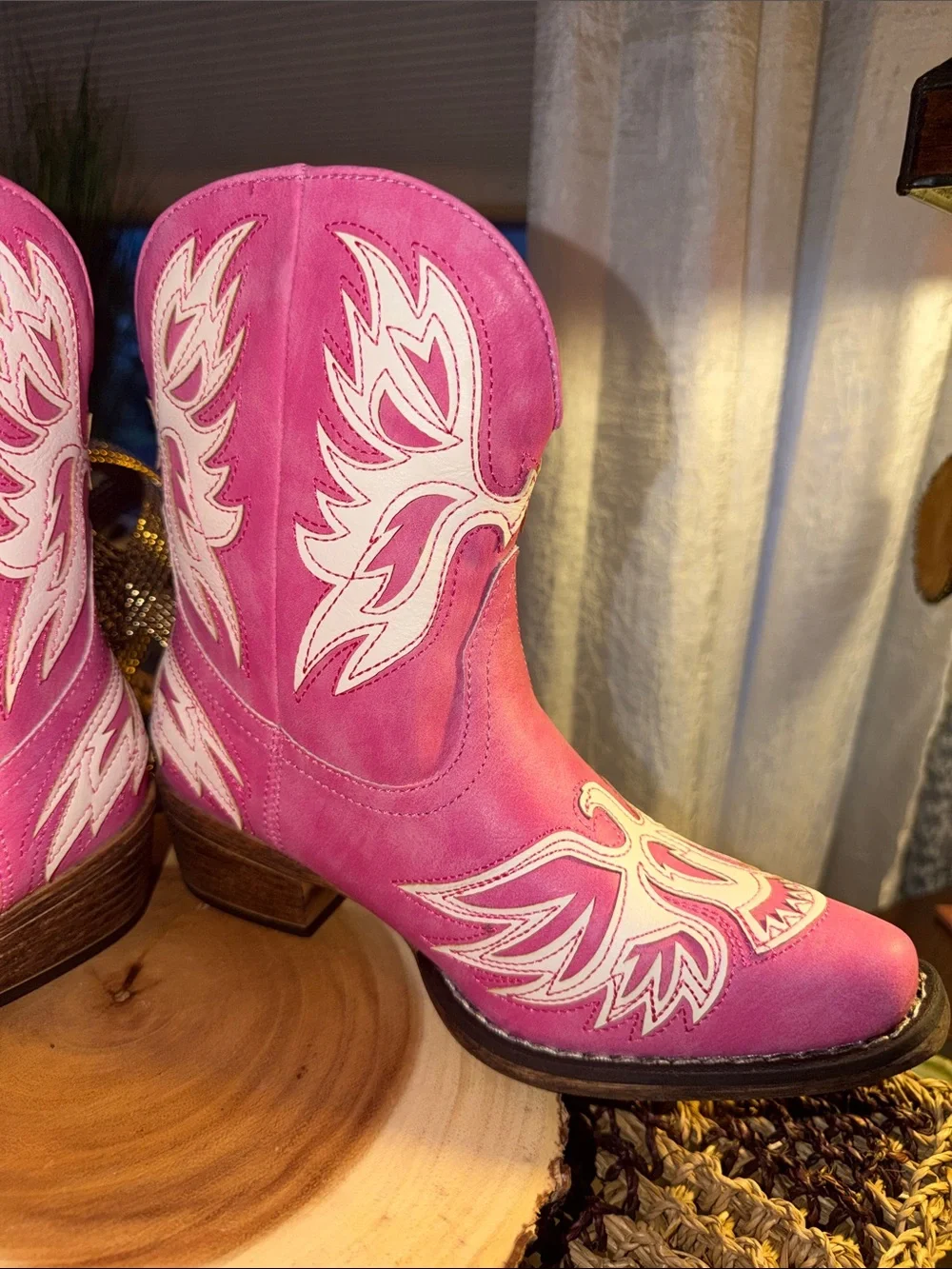 Roper Amelia Pink Eagle Western Cowgirl Boots Women’s Size 6 NWT